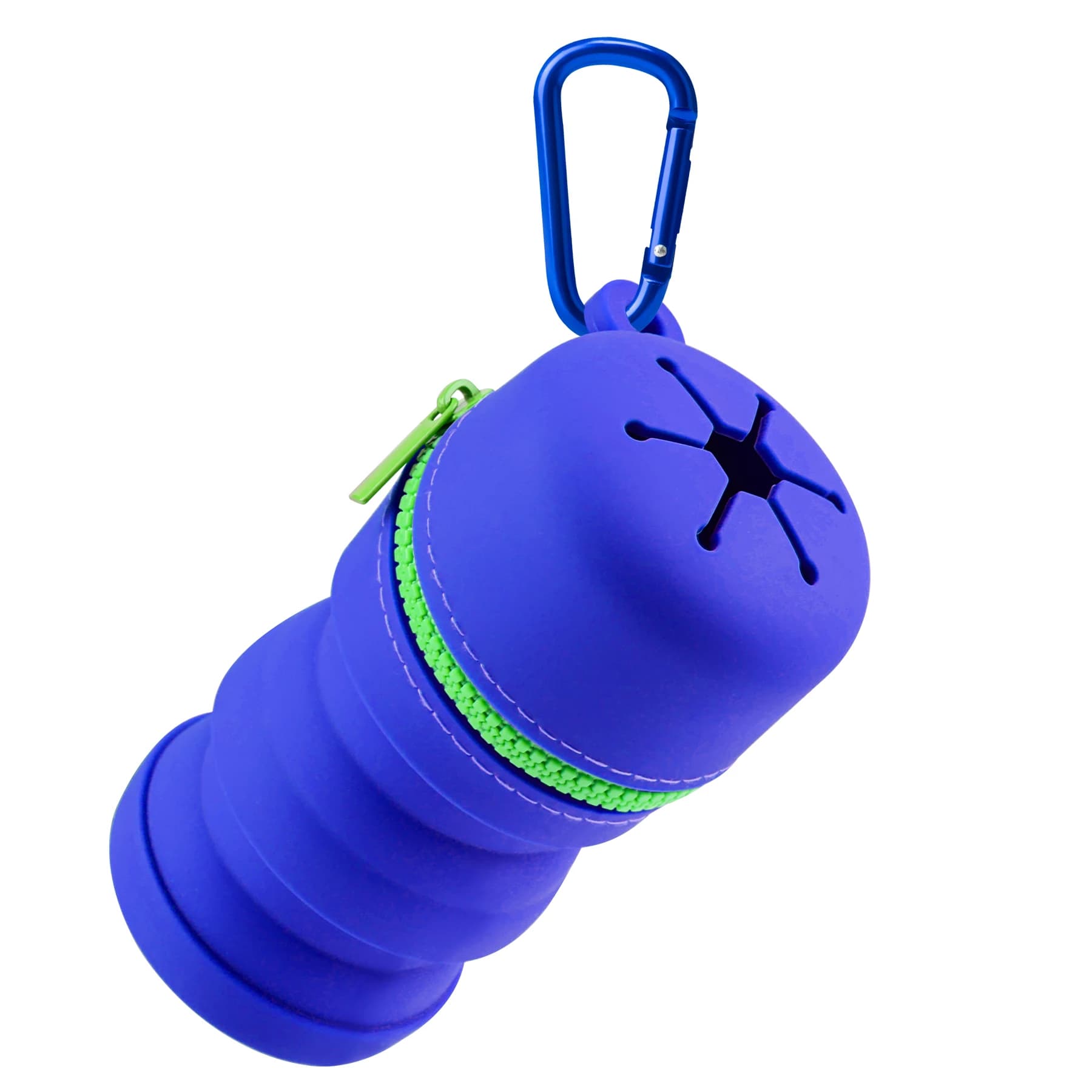 Scatole pieghevoli per mosche in silicone per pesca a mosca con cerniera Accessori per la pesca con pattumiera multifunzionale portatile con moschettoni