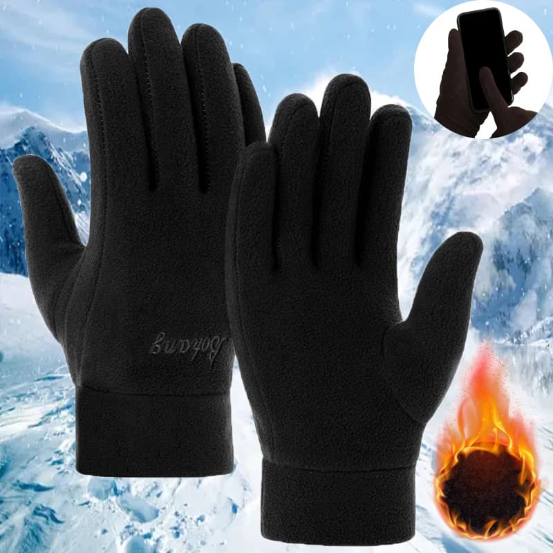 Guanti in pile Touchscreen uomo Full Finger Winter Warm Outdoor guanti in pelle da ciclismo antivento Plus guanto termico spesso in velluto