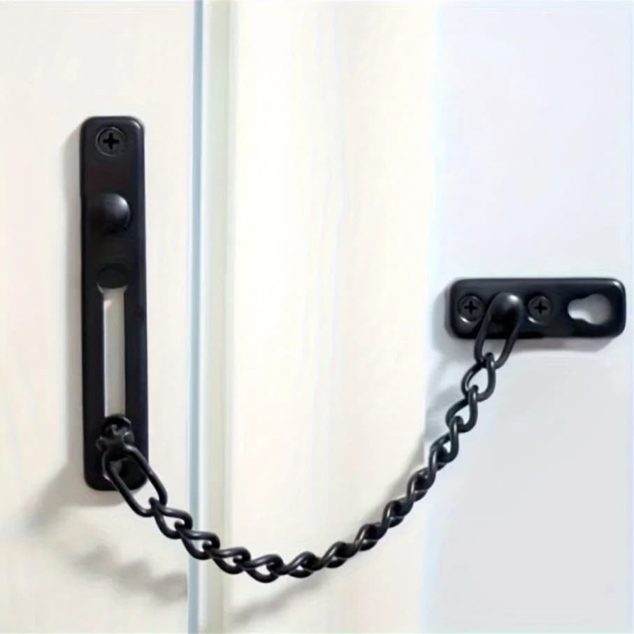 Catena di Sicurezza per Porta, Protezione Antifurto a Molla, Robusta Catena Lucida con Chiusura a Vite, Accessori di Sicurezza