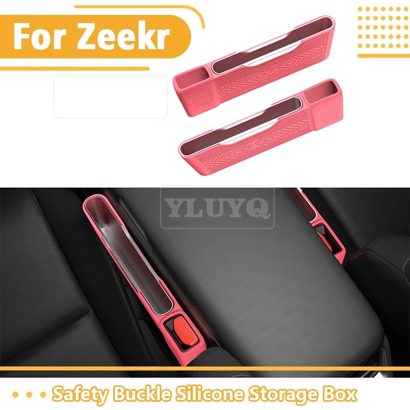 Per Zeekr 001 7X, scatola portaoggetti per cintura di sicurezza 9X 007 X, tappo in silicone anti-perdita per la fessura laterale del sedile, accessori per interni auto