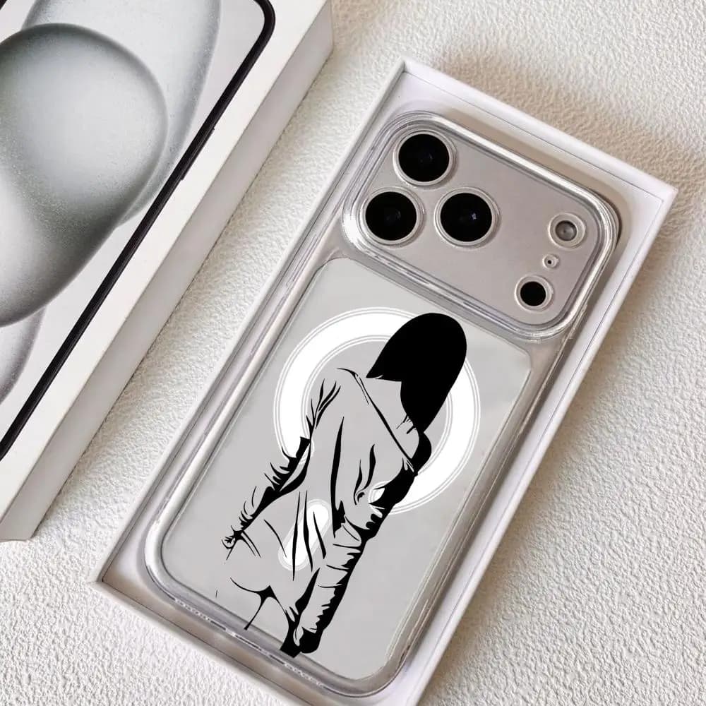 Custodia Magnetica Trasparente per iPhone 17-12 Pro Max Plus, Sottile e Trasparente, con Ricarica Wireless, per Ragazze
