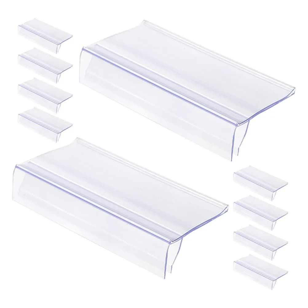 20 Pezzi Portaetichette Trasparenti in Plastica, Espositori per Prezzi Trasparenti per Supermercati, Farmacie, Clip per Scaffalature Metalliche