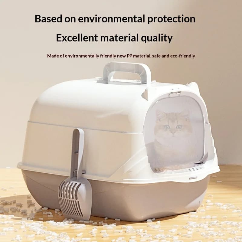 Nuova Lettiera per Gatti Extra Large Completamente Chiusa, con Sterilizzazione UV e Anti-Schizzi, Toilette per Gatti con Controllo Odori e Facile Pulizia per Interni