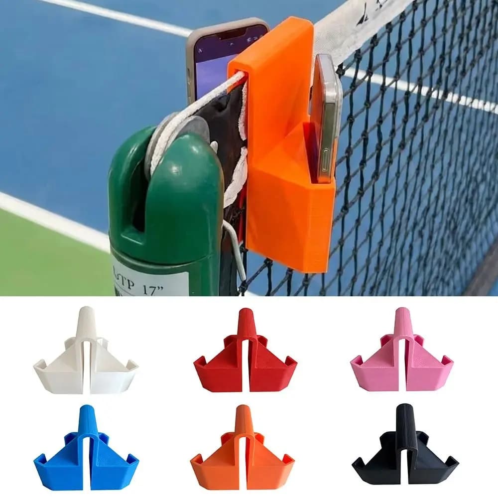 Dual Perspective Tennis Net Camera Mount Portable Clamp Secure Clip-On Phone Action Holder 3D Printed Net Mounted