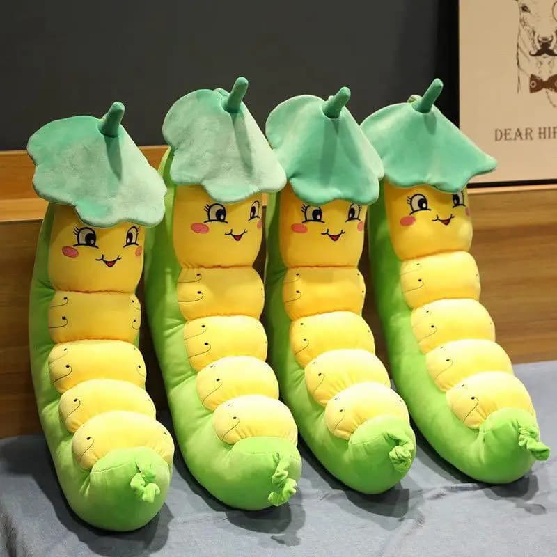 Caterpillar baco da seta bambino peluche cuscino cuscino foglia di loto Caterpillar bambola bambola di pezza regalo