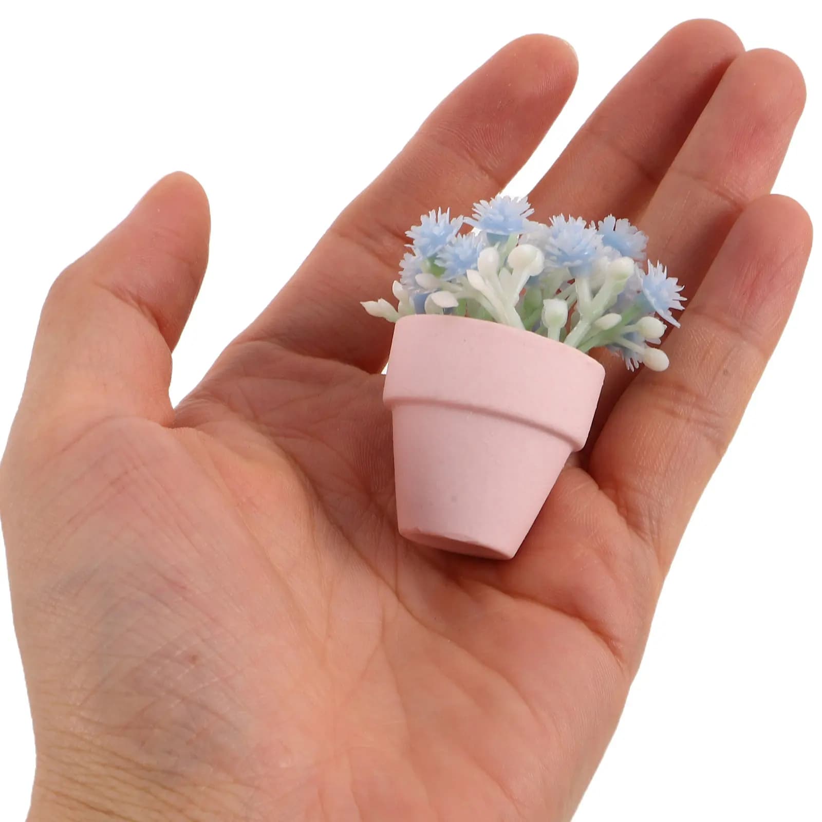 Set di 4 Piante in Miniatura, Vasi di Fiori Stile Macaron, Mini Bonsai Artificiali per Decorazioni in Scala 1:12, Fiori in Vaso Simulati
