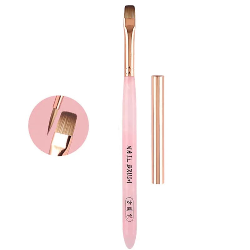 1/3 pezzi Pennello con manico trasparente rosa per manicure, pittura, gel UV, estensione unghie, penna per disegno