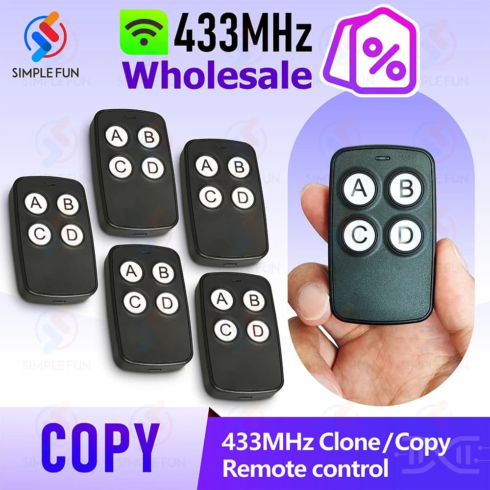 Copia telecomando 433 Mhz 4 CH Doorhan Nice Came CASIT Clone Trasmettitore Duplicatore codice di apprendimento fisso per cancello/porta del garage