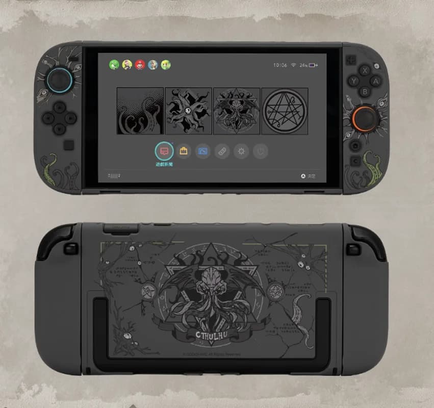 Cthulhu Custodia protettiva in cristallo con cover posteriore rigida opaca per Nintendo Switch 2 Custodia protettiva per controller di gioco Joy-con NS2
