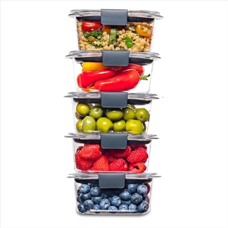 AA76-Contenitori per alimenti, coperchi ermetici, set di 5, ideali per pranzo, preparazione di pasti e avanzi