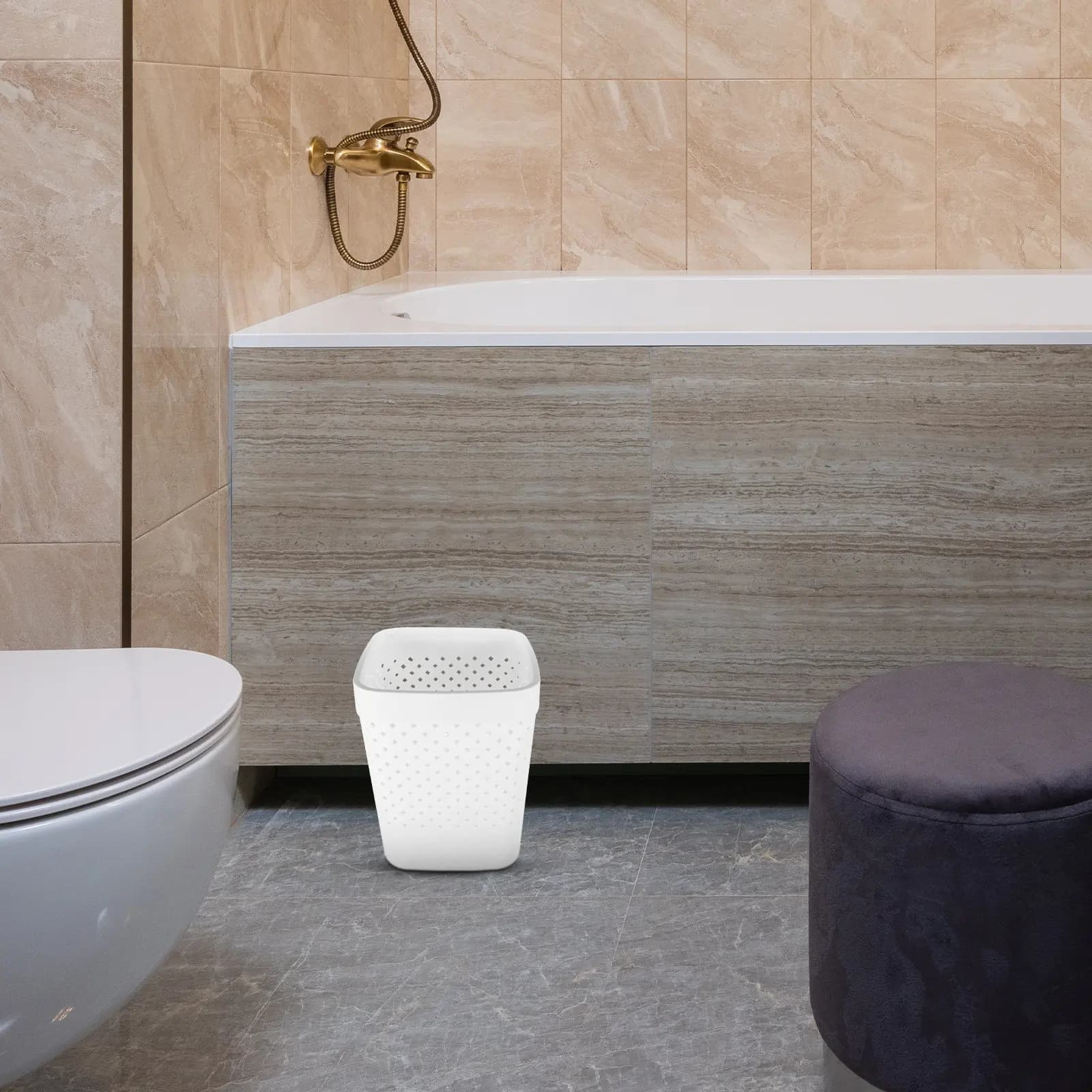 Cestino per Rifiuti Compatto in Plastica Senza Coperchio per Soggiorno, Bagno, Scrivania, Sotto il Mobile, Portatile e Leggero