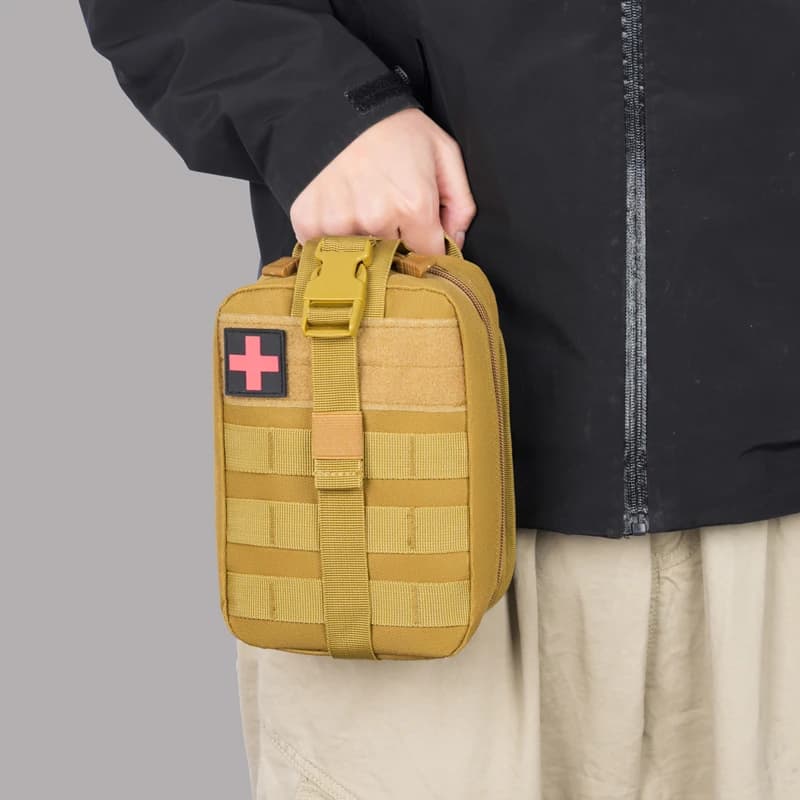Borsa Medica Tattica MOLLE Vuota, Resistente, con Chiusura a Strappo, Kit IFAK per Pronto Soccorso, per Campeggio, Escursionismo, Caccia, Emergenze e Sopravvivenza