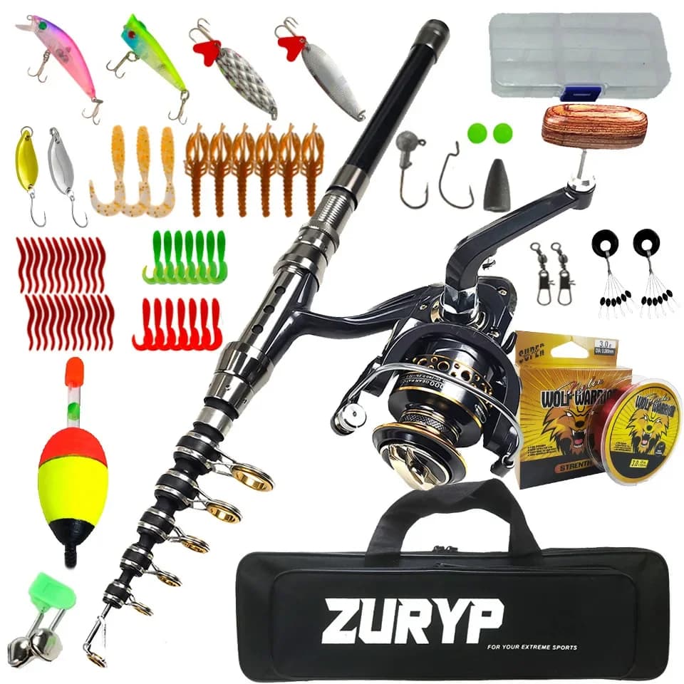 1.8 3.0M Luce Kit completo completo Canna da pesca alla carpa Canna da pesca Spinning Casting Combo Canna da pesca completa Set di mulinelli Tre set