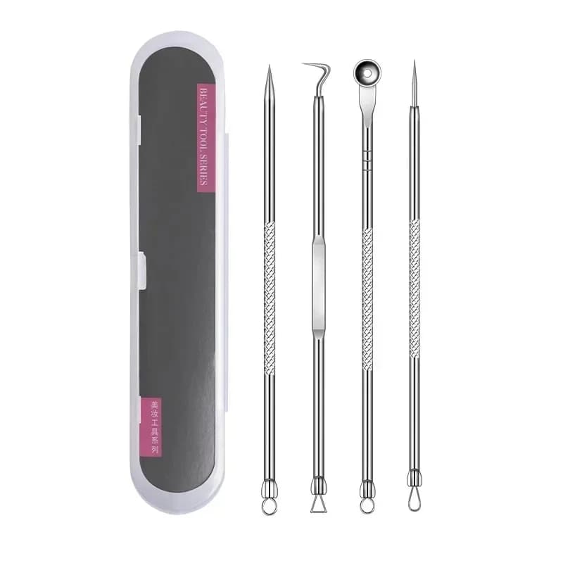 4 pcs/set Acne Blemish Remover Comedone extractor Ultra-fine Beauty Faced Poro Cleaner Needles Set Acne Ago Detergent Face Skin