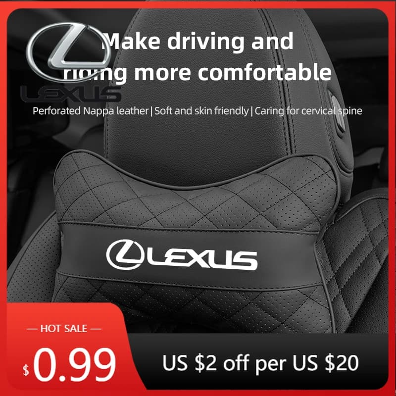 Adesivi per interni auto, cuscino di supporto per la testa del sedile, cuscino lombare, accessori interni per Lexus FSPORT LBX NX RX 350h 450h ES UX 30