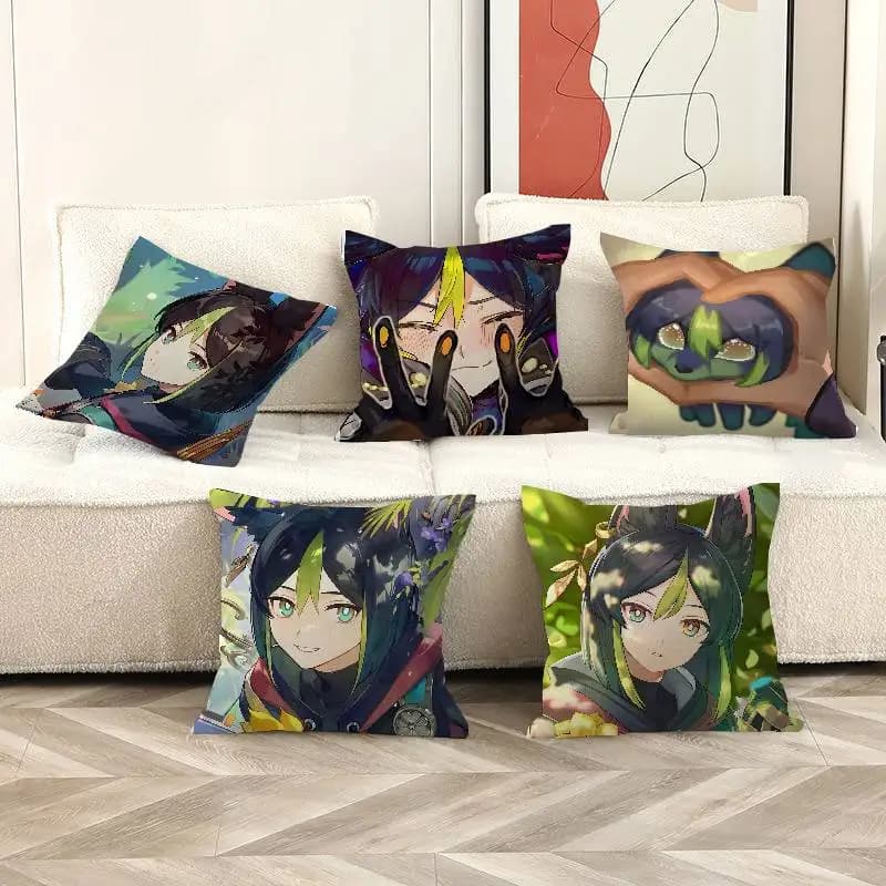 Tighnari Genshin Impact Cushion Cover Pillowcase Upholstery Sofa Throw Pillow Home Decor Pillowcas