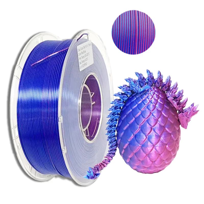 Filamento PLA Seta Bicolore 1.75mm/2.85mm/3mm 1KG/3G/5KG Coestruso per Stampante 3D
