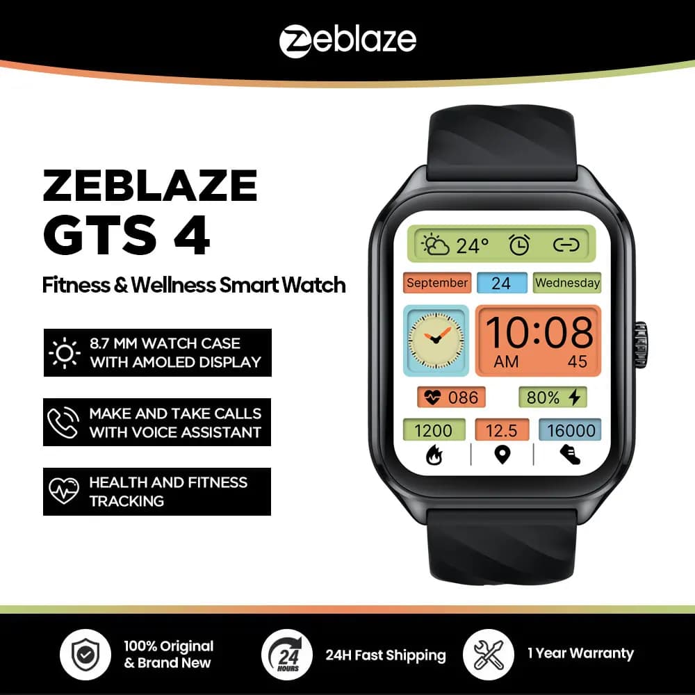New Zeblaze GTS 3 Voice calls Smart Watch Ultra-large 2 inch HD screen 24 hours Health monitor 100+ sports modes 200+ square