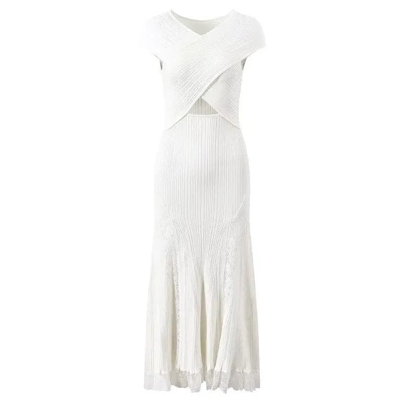 Elegant Short Sleeveless Lace Trim Slimming Dress for Ladies Summer New Style High Quality by Nan You Fashionable Citywalk Dress