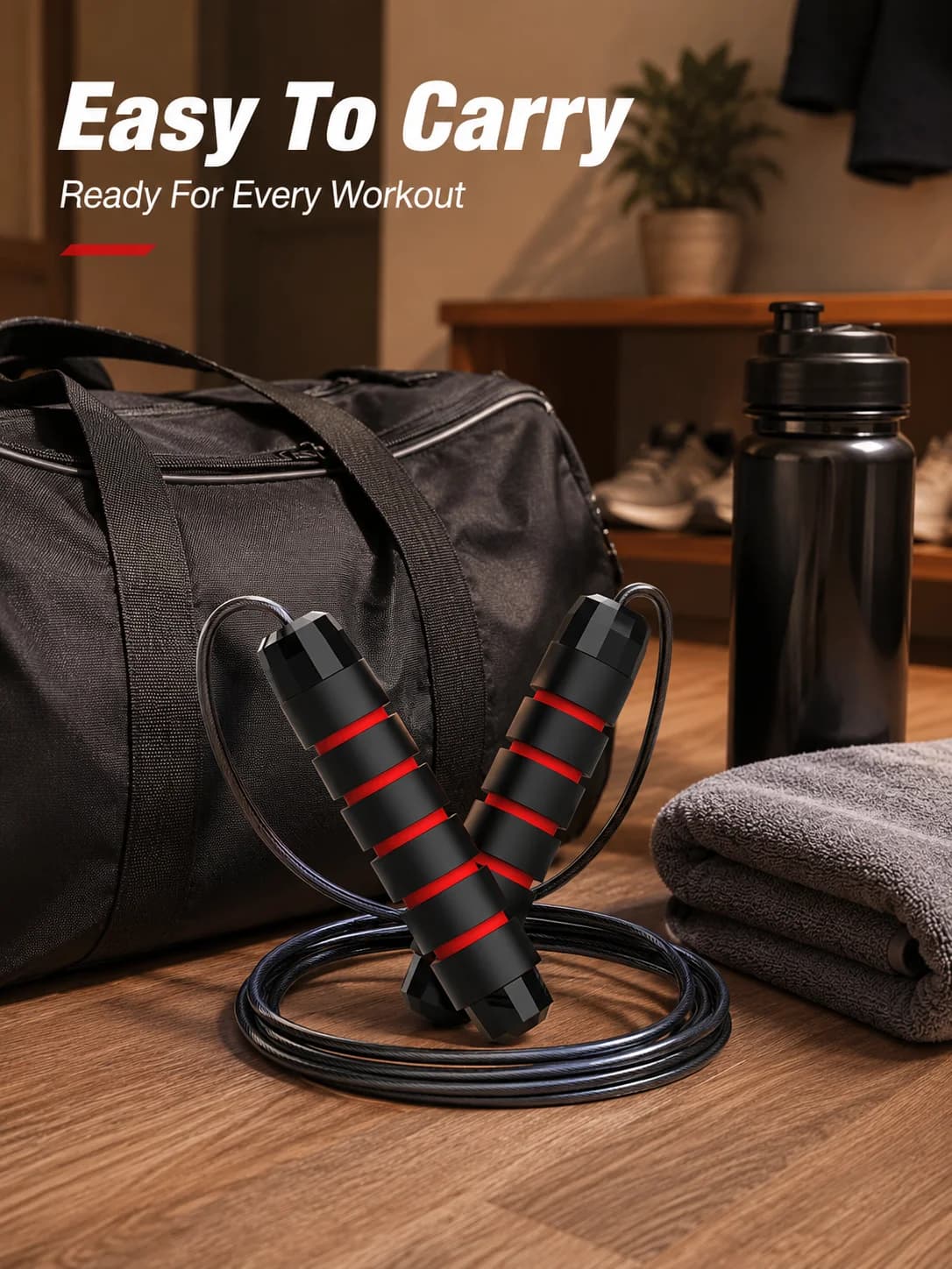 Steel Wire Speed Jump Rope, Adjustable Fitness Skipping Rope with Non-Slip Handles, Weighted Cardio Training Rope for Boxing, HIIT, Cross Training, Gym Workout, Home Exercise, Endurance, Agility and Daily Sports Practice