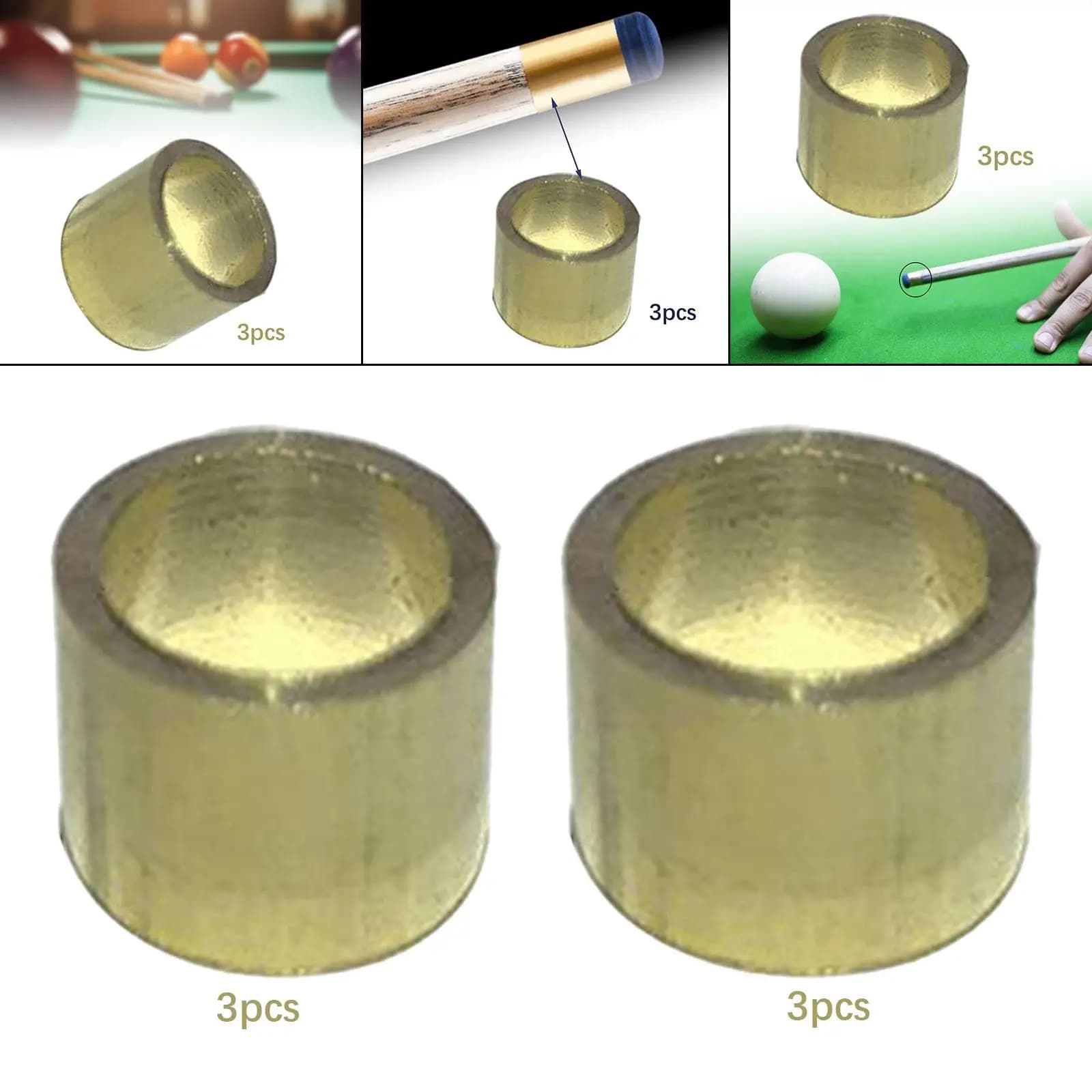 Copper Billiard Cue Ferrules Set Pool Stick Tip Repair Accessories Portable Ferrule Tube for Maintenance Billiard Cues