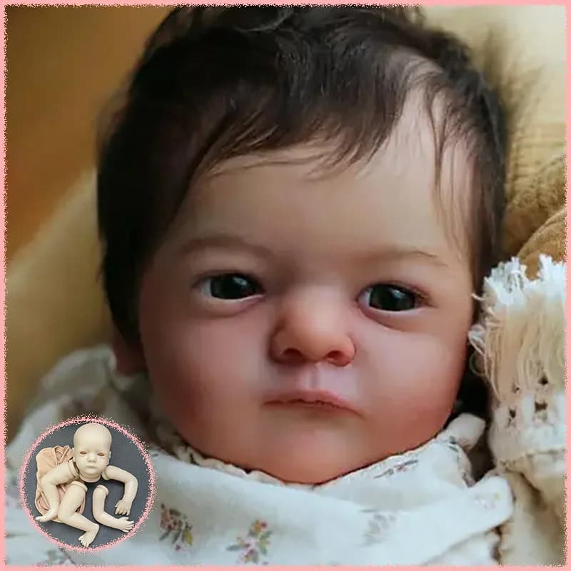 19Inch With Cloth Body And Random Eyes Reborn Vera Doll Kit Unfinished Unpainted Blank DIY Doll Parts Collectible Art Doll