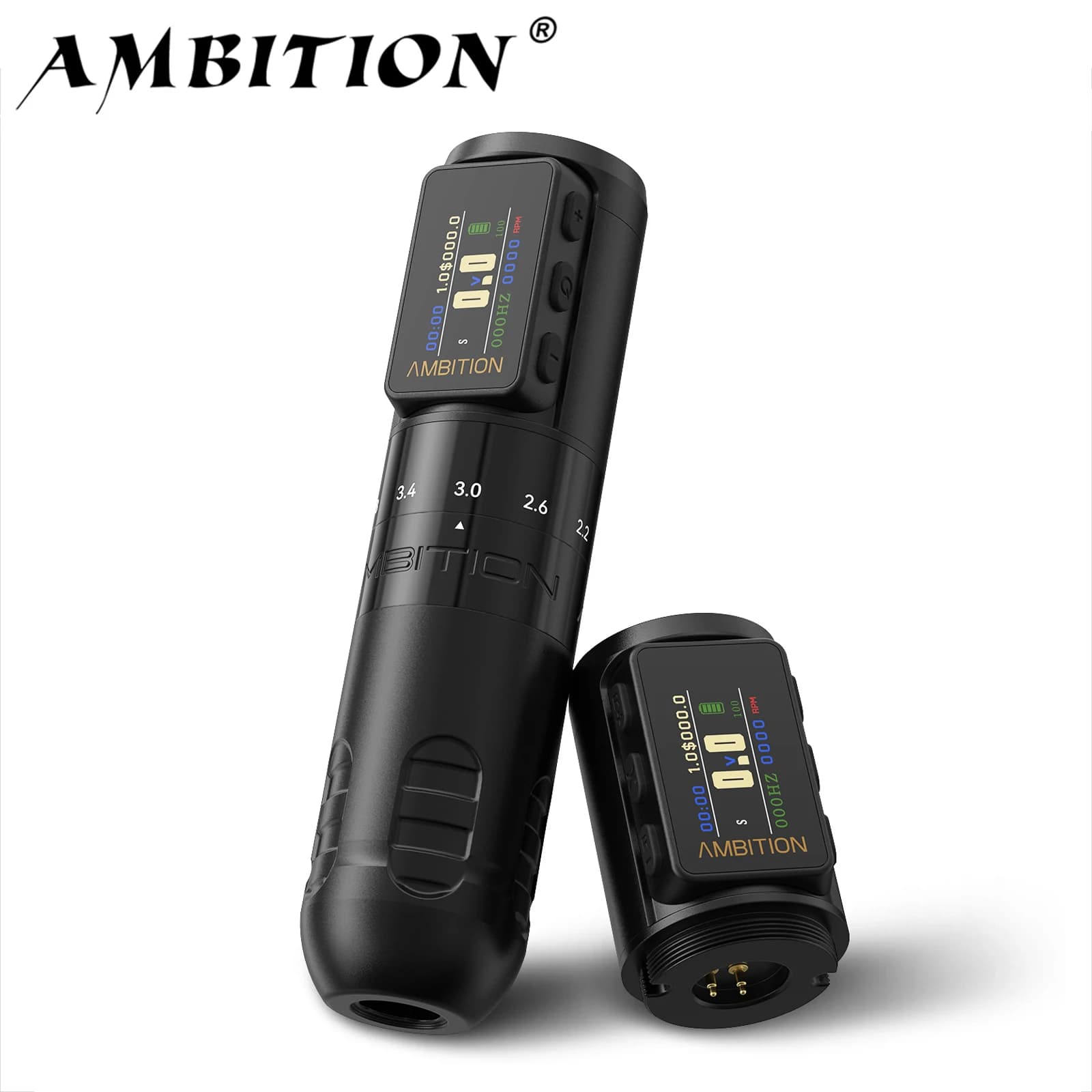 Ambition Paco 2025 Corsa regolabile 2.2mm-4.2mm Macchina per tatuaggi wireless Penna a batteria professionale Motore coreless con tatuaggio artistico