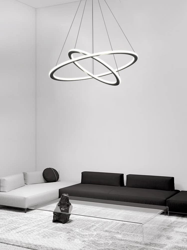 Lampade a sospensione a LED con anello circolare minimalista nordico per lampadari da soggiorno Lampada a sospensione dimmerabile per camera da letto Apparecchi per decorazioni per la casa