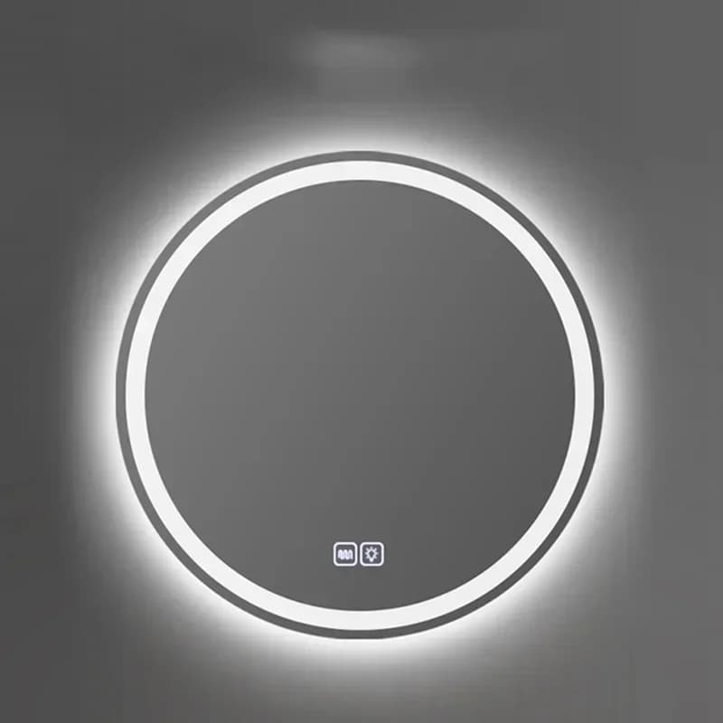 Specchio Rotondo da Bagno con Luci per Trucco, Specchio Illuminato per Pulizia Bagno, Specchio Estetico per Camera da Letto, Espejo Inteligente, Accessori per Bagno