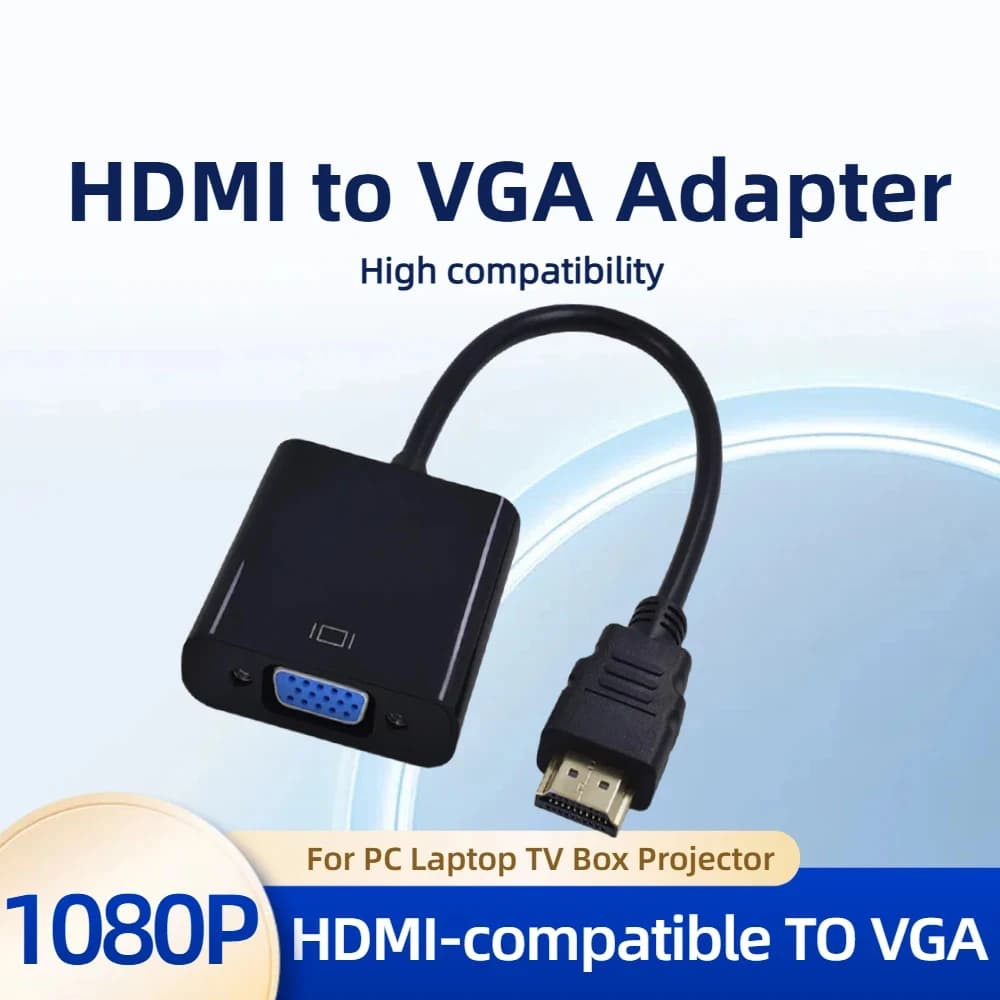 Adattatore HDMI-compatibile con VGA 1080P Cavo convertitore digitale-analogico per Xbox PS4 PC Laptop TV Box per proiettore Displayer HDT