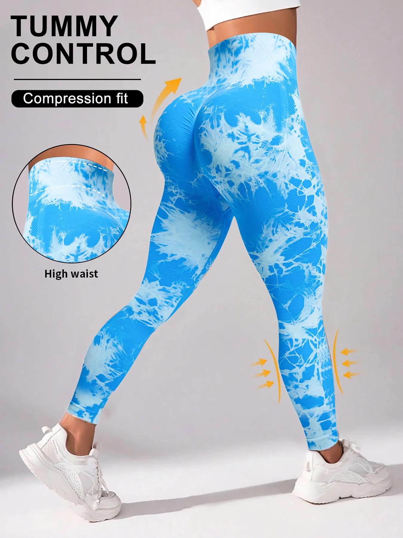 Pantaloni da yoga Tie Dye Leggings sportivi da donna Vita alta senza cuciture Push Up Collant da donna Leggings da allenamento fitness Abbigliamento da palestra
