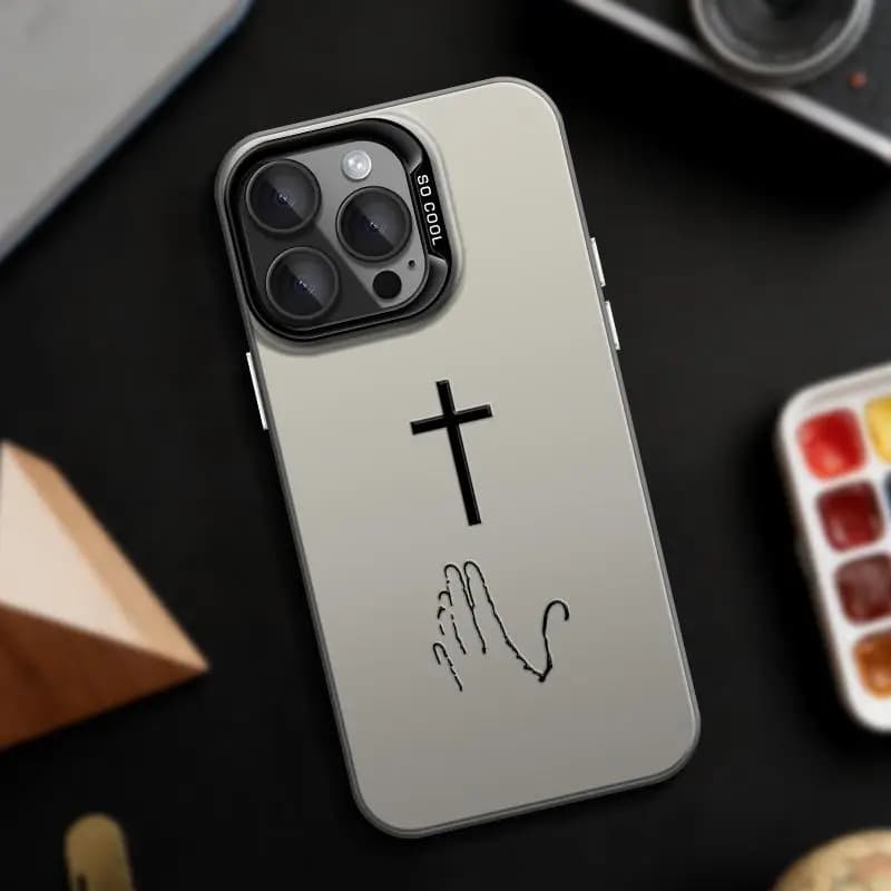 Faith Cross Phone Case with God's Love Design for iPhone 11-17 Series - Ultra Thin, Shockproof, Lightweight and Durable.