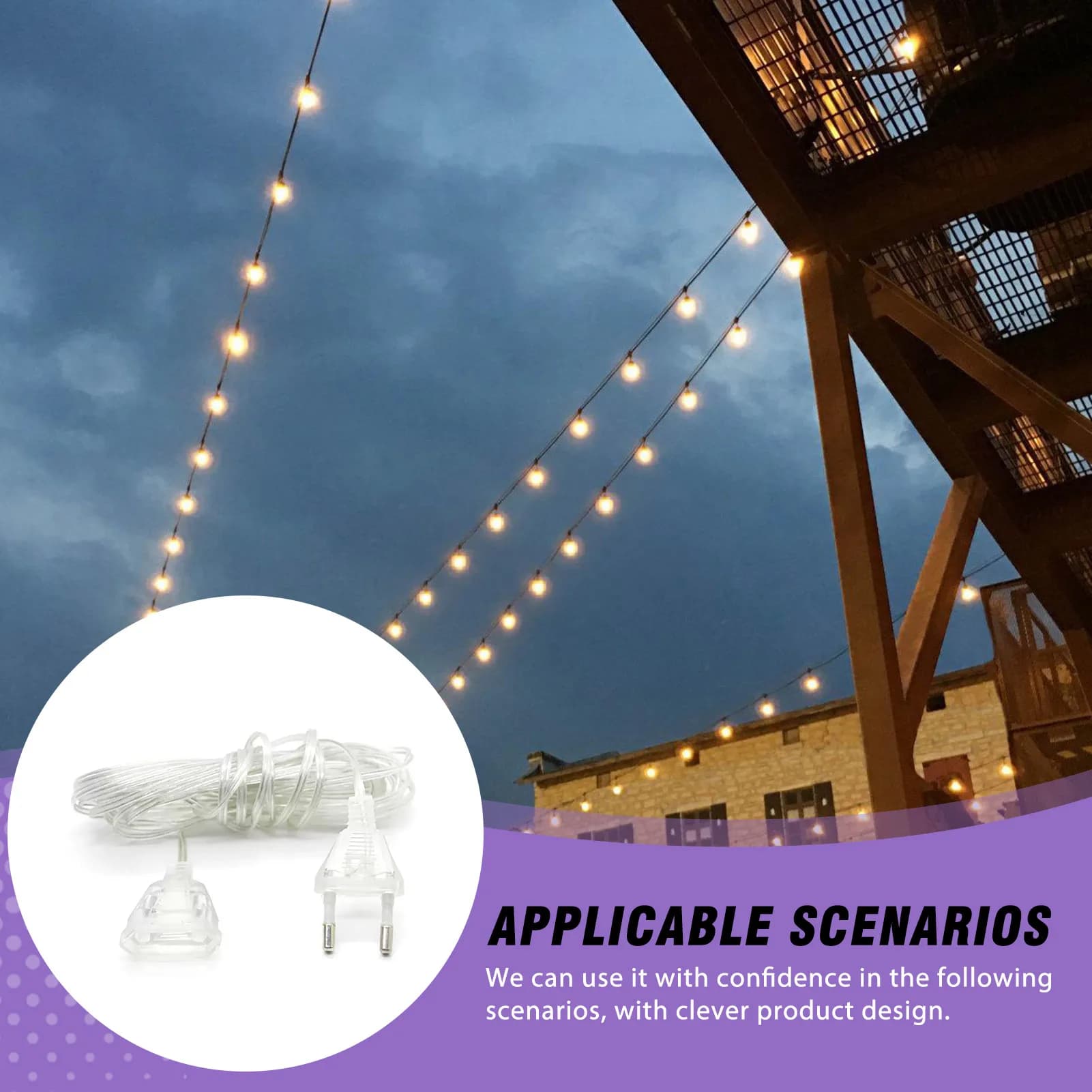 Cavo di prolunga per lampada standard UE da 5 m Spina di prolunga per stringa di luce LED estesa Accessori per luci per decorazioni natalizie per Capodanno