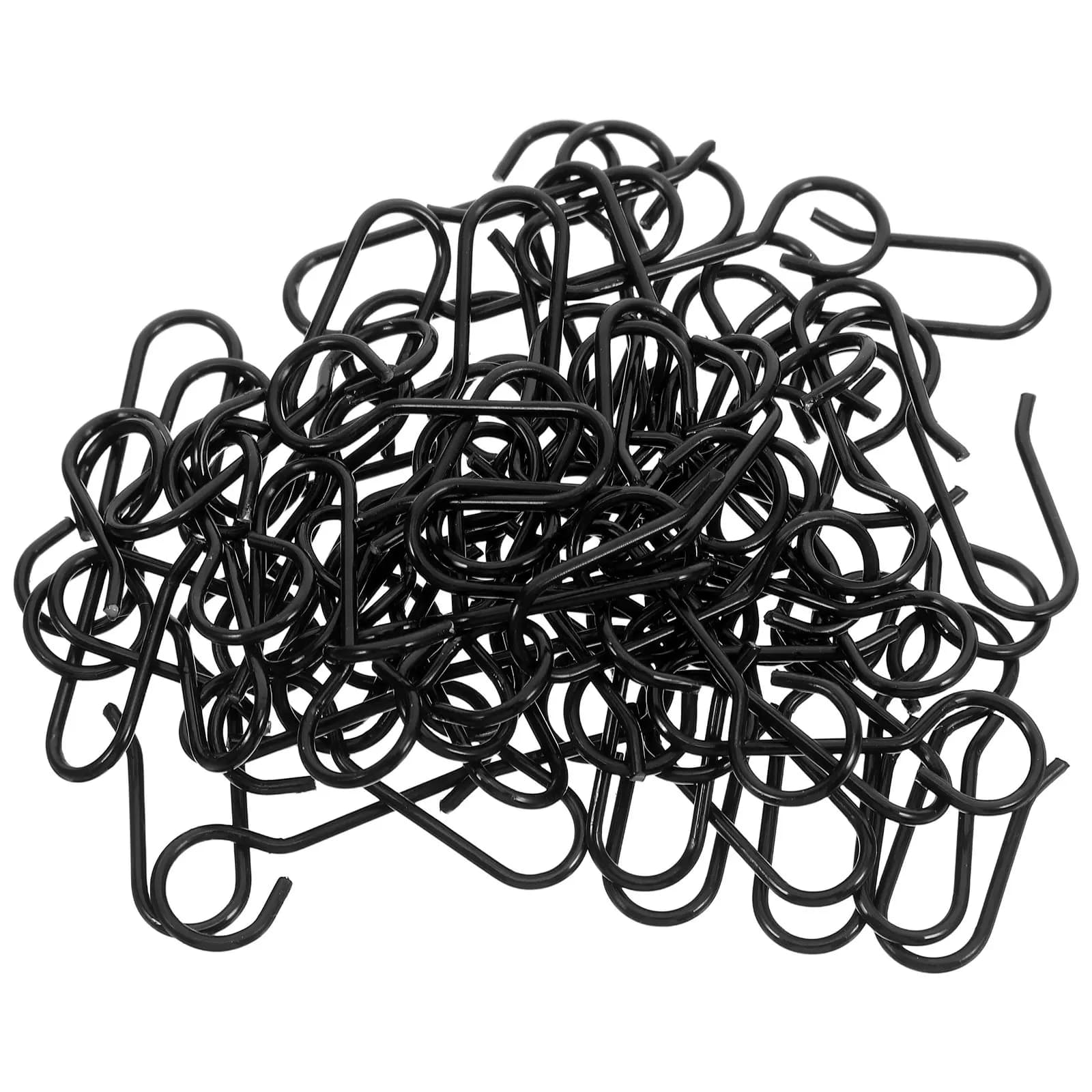 60Pcs Curtain Track Hooks Metal S-Shaped Noise Reduction Ceiling Mount Curtain Hooks Flexible Sliding Drapery Clips for Home