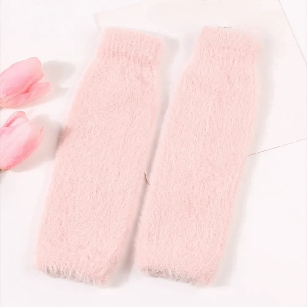 Guanti in Lana Traspiranti Stile Coreano, Caldi e Elastici, Senza Dita, a Tinta Unita, per Ragazze