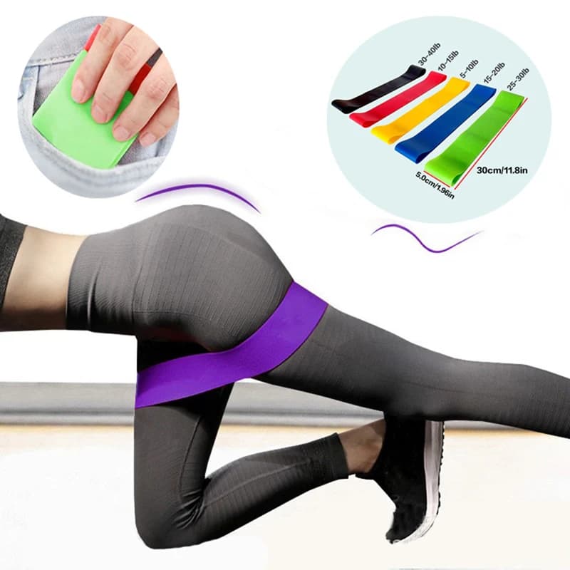 5pcs Yoga Pilates Resistance Band Long Training Stretch Bands for Physical Therapy Lower Body home Strength Elastic Exercise