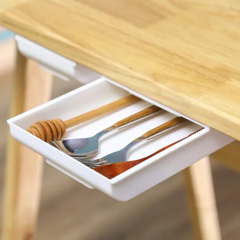 Vassoio portamatite autoadesivo tavolo da scrivania cassetto portaoggetti scatola Organizer sotto il supporto da scrivania portaoggetti autoadesivo sotto il cassetto