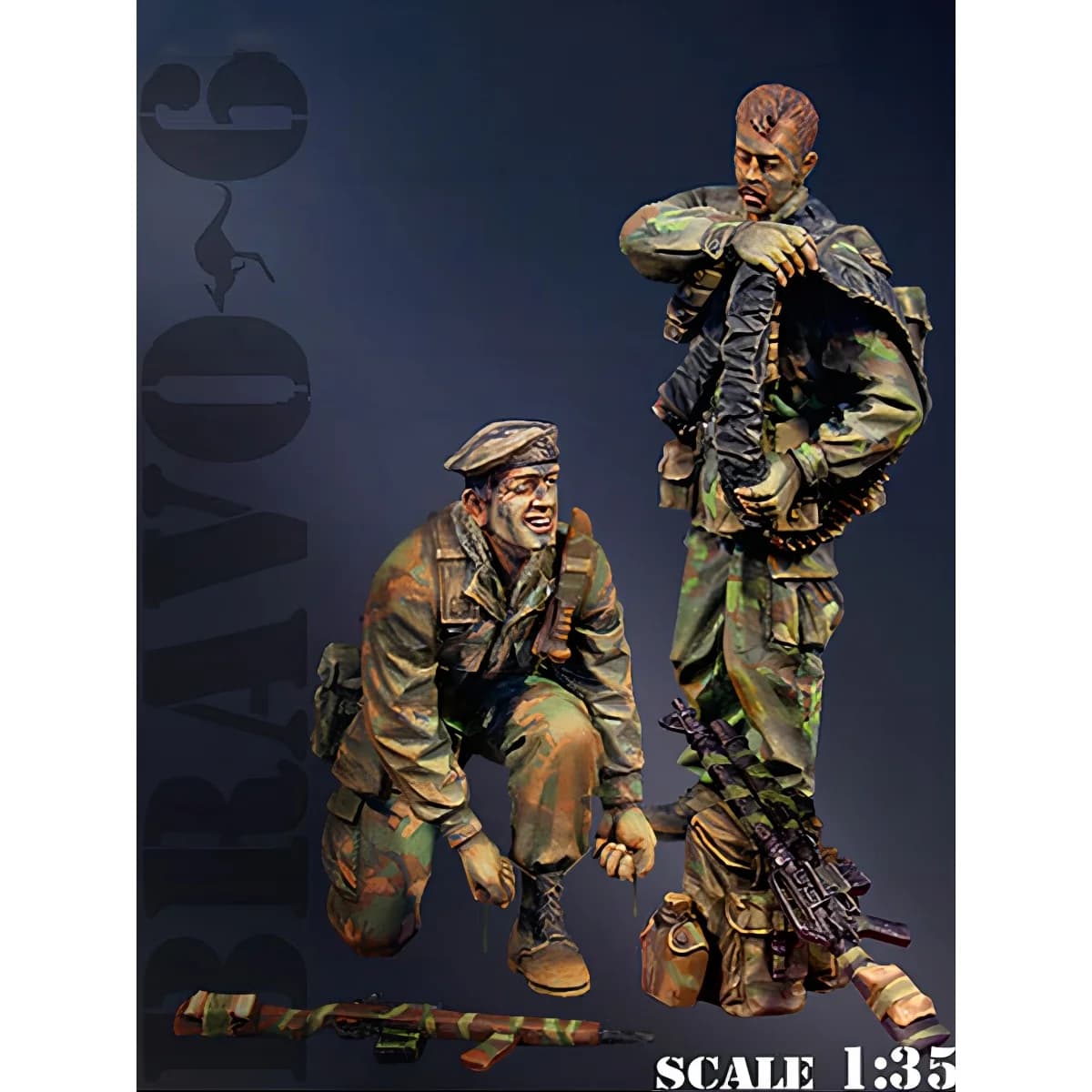 1/35 Doll resin model kit Two soldiers Military theme Unassembled and unpainted 377C