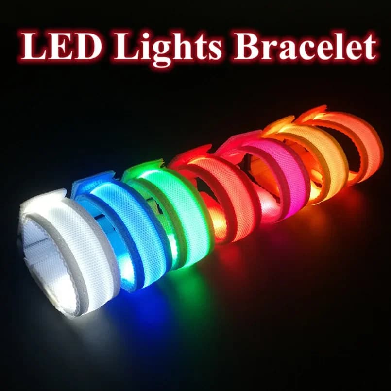 2/4 pezzi braccialetto luminoso a LED concerto festa bar braccialetto luminoso velcro LED cinturino da polso sportivo luminoso forniture per feste luminose