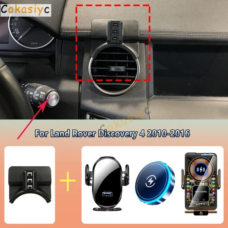 Car Phone Holder vent For Land Rover Discovery 4 2010 2011 2012-2016 Magnetic Wireless Charging Car For Magsafe Rack Accessories