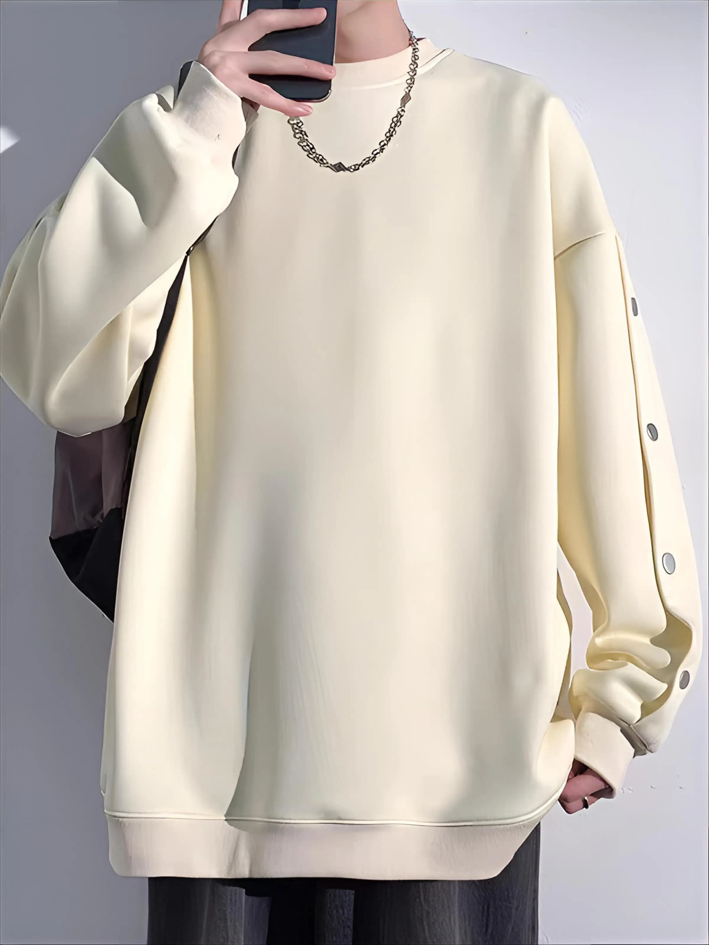 Felpe da uomo senza cappuccio, stile gotico, con motivo a farfalla e prugna, eleganti, per coppie, reversibili, a doppio lato, abbigliamento culturale raffinato, indossabile, techno