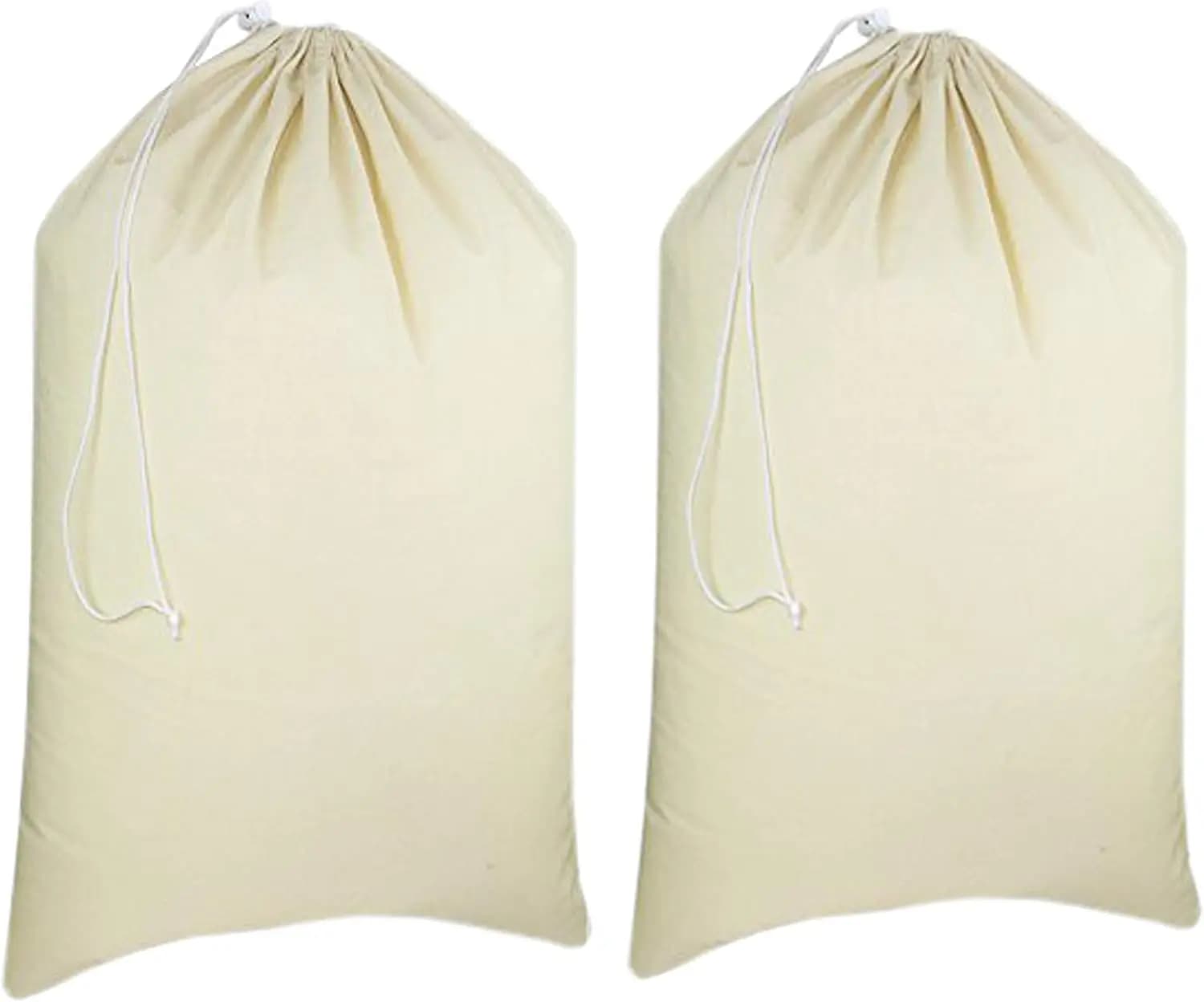 Sacchi per Bucato in Tela di Cotone Extra-Large, Confezione da 2, 28"x36", Resistenti e Lavabili, Sacche da Viaggio con Cordoncino