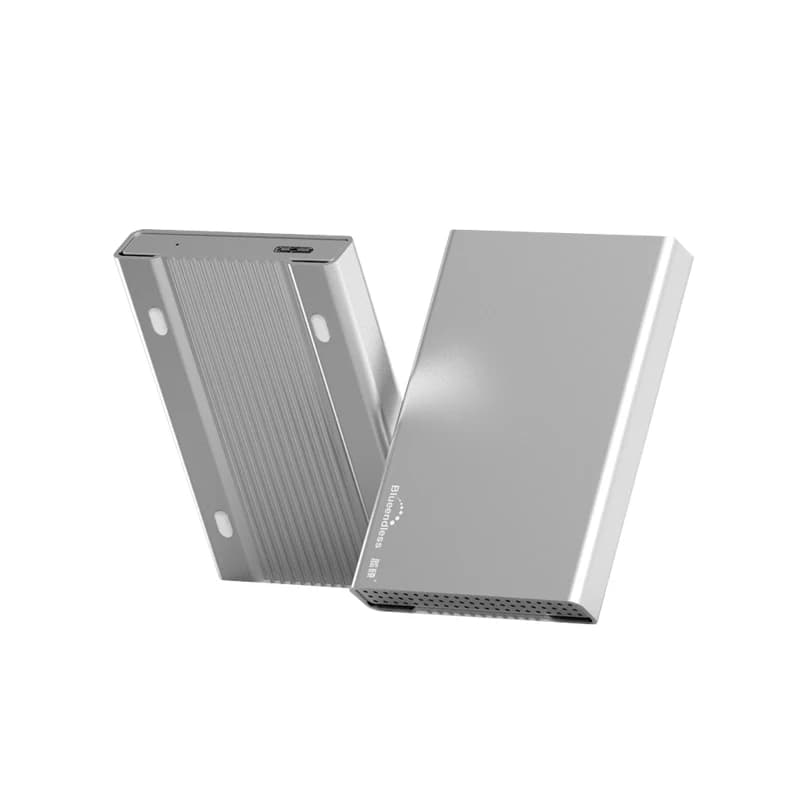 Blueendlless Custodia per disco rigido in alluminio da 2,5" Custodia per disco rigido mobile Tipo-c Sata USB 3.1 Caddy Custodia interamente in metallo Notebook HDD esterno bo