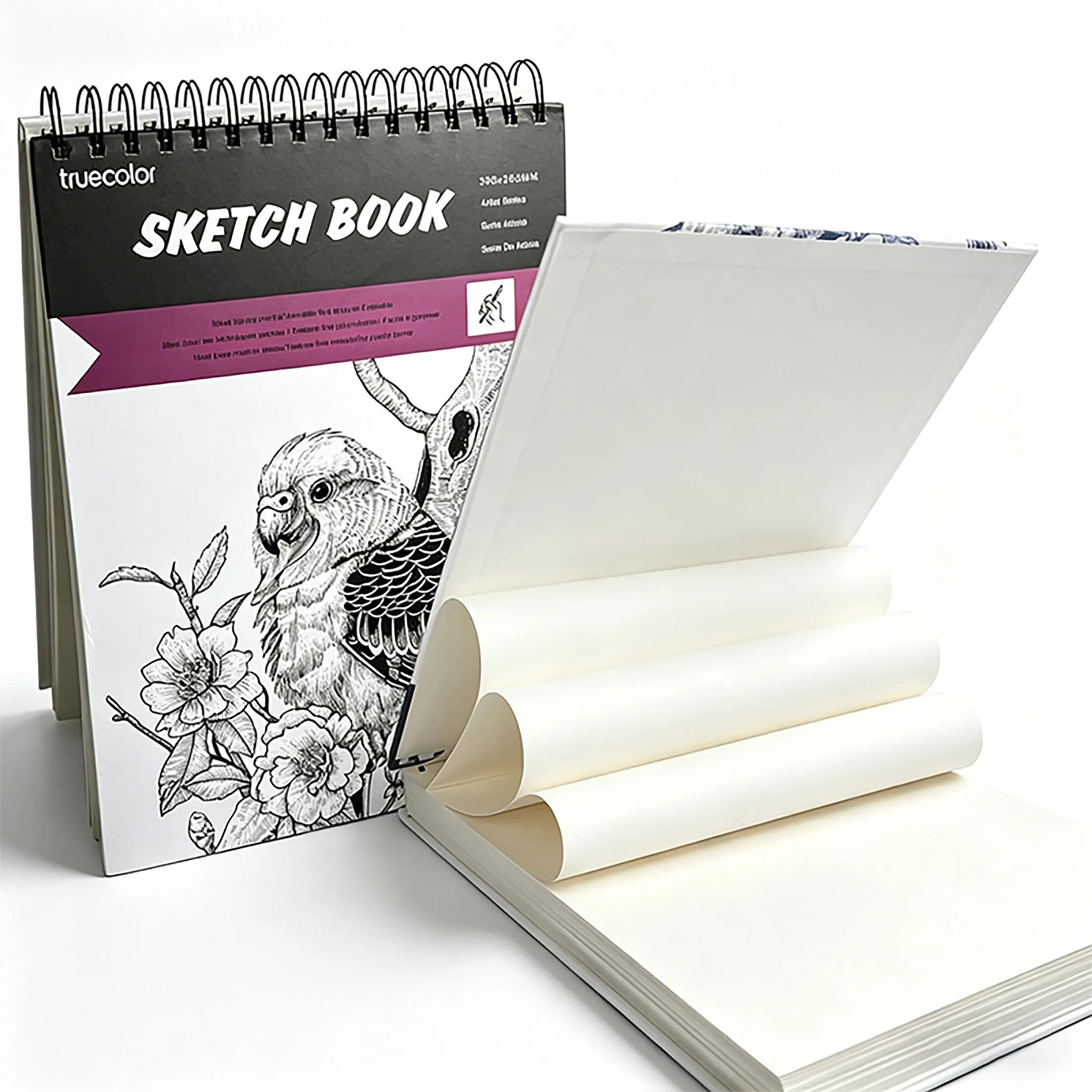 Truecolor Spiral Sketch Book, Blank Drawing Paper Pad for Sketching Drawing Art School and Practice