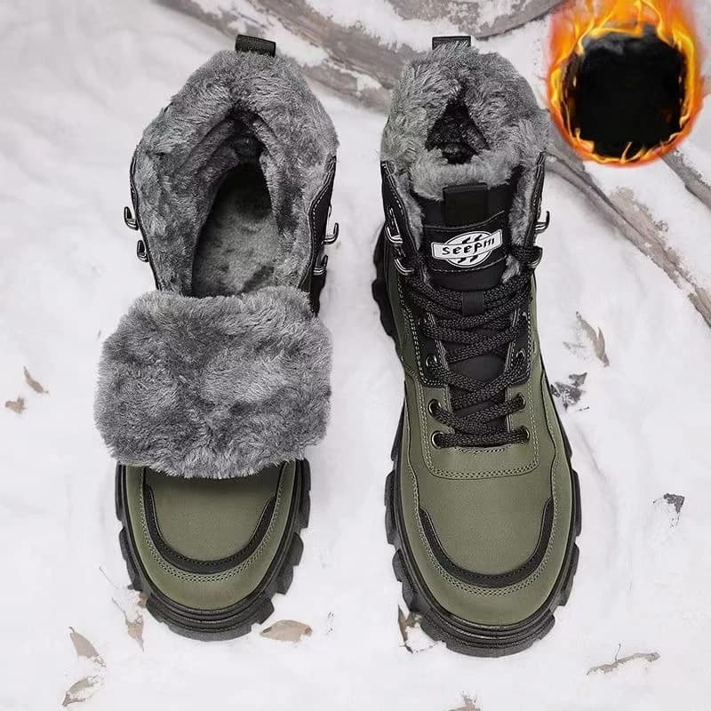 Nuovi stivali da neve moda invernale da uomo per sneakers in pelle impermeabili Stivali da uomo super caldi Stivali da trekking maschili da esterno Scarpe da lavoro