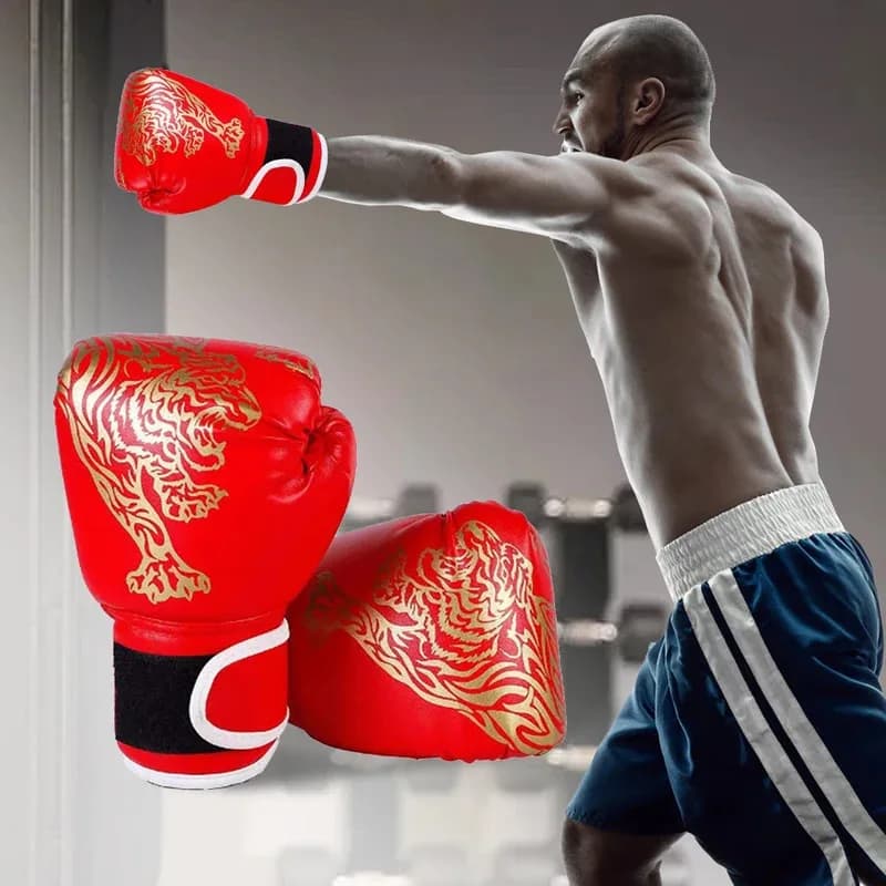 PU Leather Box Gloves Breathable Kickboxing Training Gloves for Adult Children Fan Fighting Equipment for Gym Outdoor Sports