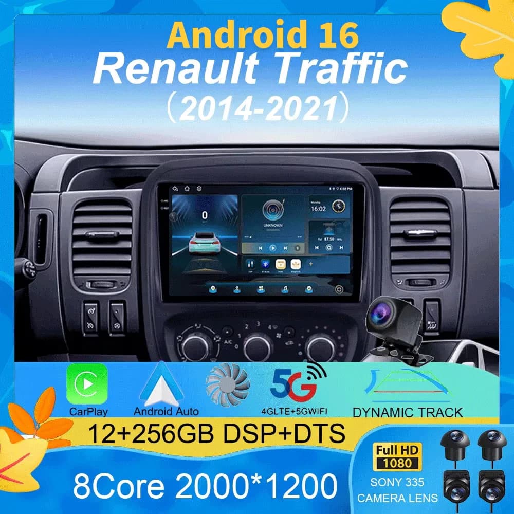 Navigazione automatica Android per Renault Trafic 2014 - 2021 Per Opel Vivaro 2014 - 2018 Per Nissan NV300 Autoradio Lettore mul