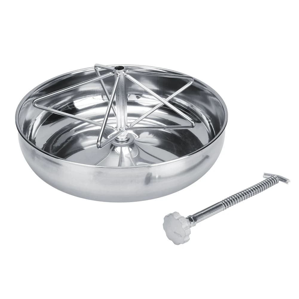Stainless Steel Piglet Feed Bowl Pig Feeding Food Container with Metal Groove Rod Pig Feed Trough