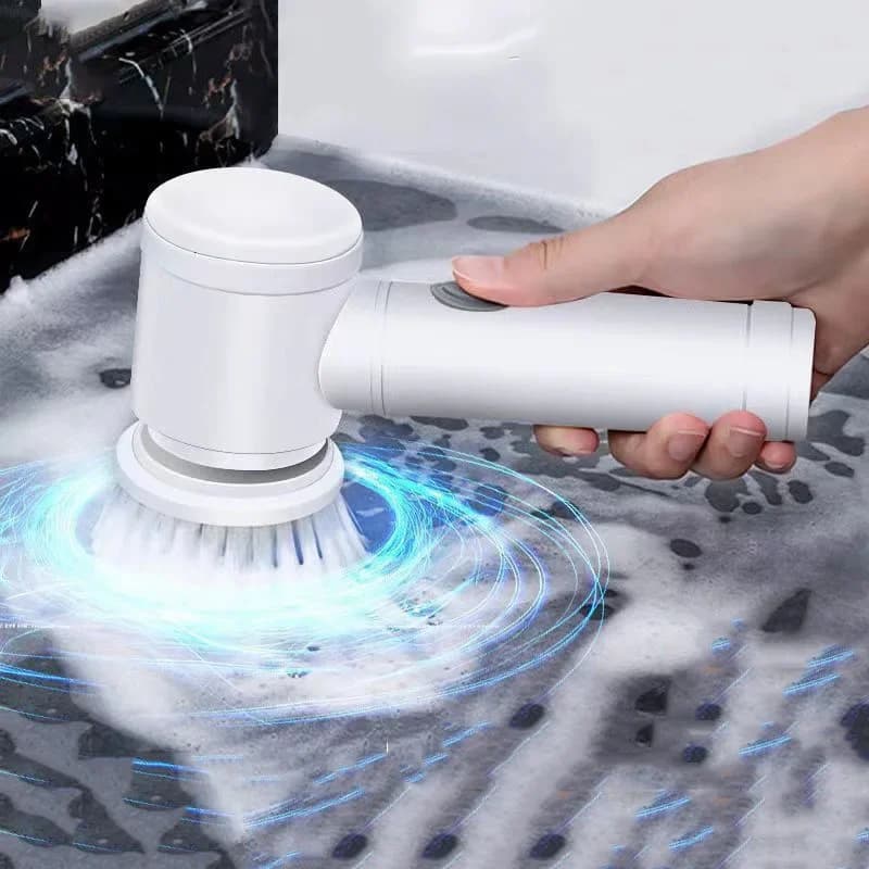 Spazzola elettrica per la pulizia 1PC pentole, padelle, ciotole, fessure in vetro, scarpe, cucina, bagno, lunga durata, testine sostituibili