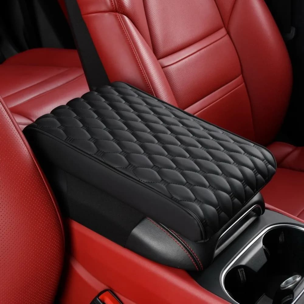 Copertura Universale in Pelle Microfibra per Console Centrale, Cuscino Poggiabraccio in Memory Foam, Accessorio Auto Multifunzione Confortevole
